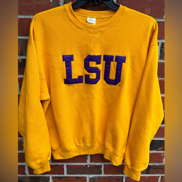 M.J. Soffe Other - M.J. Soffe LSU Tigers Long Sleeve Stitched Letters Large Gold/Purple Sweatshirt